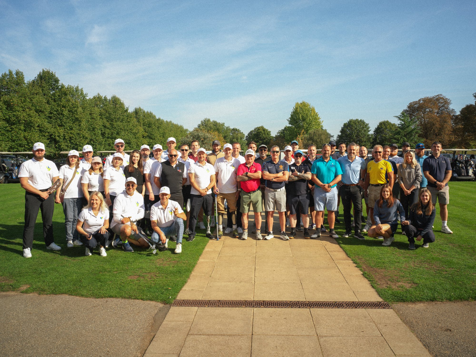 Ukrainian veterans at the Heroes of Ukraine charity golf tournament, Hampton Court Palace Golf Club, London